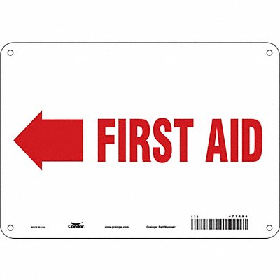 CONDOR 471R84 Safety Sign 7 in x 10 in Aluminum
