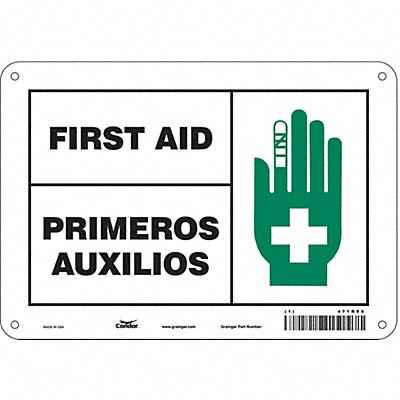 CONDOR 471R90 Safety Sign 7 in x 10 in Aluminum