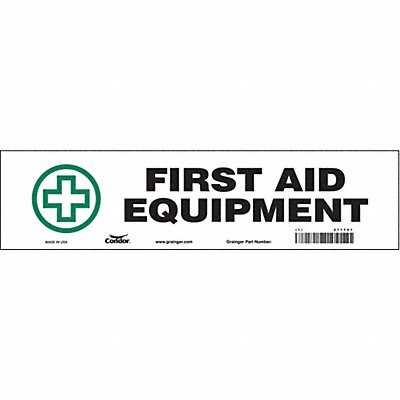 CONDOR 471T01 Safety Sign 3 1/2 in x 14 in Vinyl