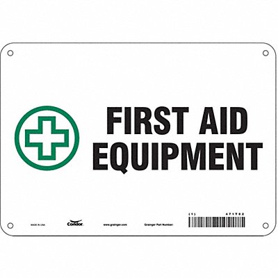CONDOR 471T02 Safety Sign 7 in x 10 in Aluminum