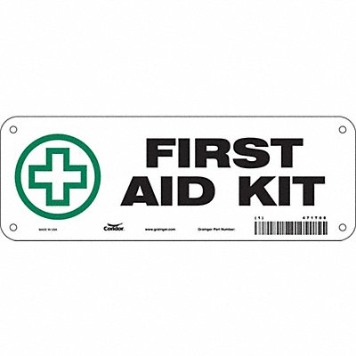 CONDOR 471T08 Safety Sign 3 1/2 in x 10 in Aluminum