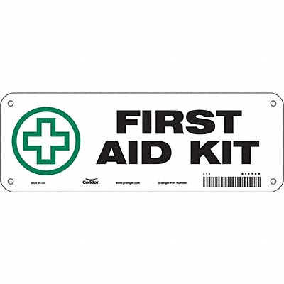 CONDOR 471T09 Safety Sign 3 1/2 x 10 in Polyethylene