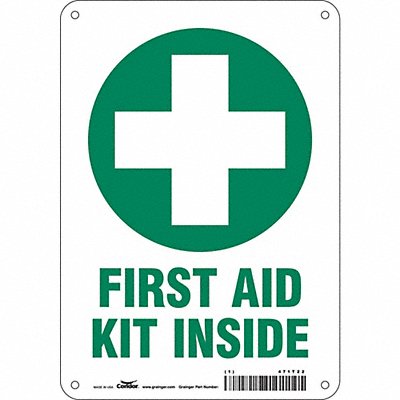 CONDOR 471T22 Safety Sign 10 in x 7 in Aluminum