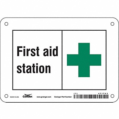 CONDOR 471T43 Safety Sign 5 in x 7 in Aluminum