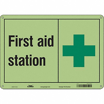 CONDOR 471T47 Safety Sign 10 in x 14 in Glow Vinyl