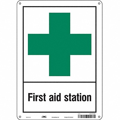 CONDOR 471T58 Safety Sign 14 in x 10 in Aluminum