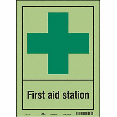 CONDOR 471T60 Safety Sign 14 in x 10 in Glow Vinyl