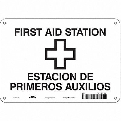 CONDOR 471T86 Safety Sign 7 in x 10 in Aluminum