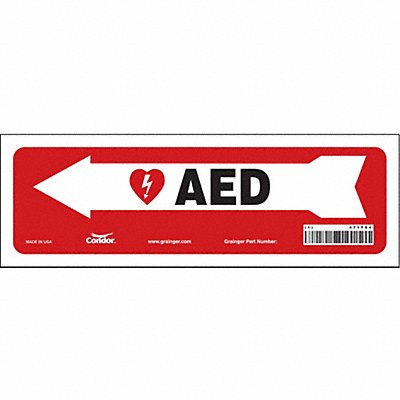 CONDOR 471T94 Safety Sign 4 in x 12 in Vinyl