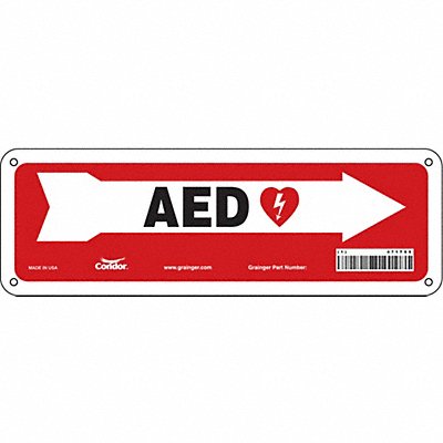 CONDOR 471T95 Safety Sign 4 in x 12 in Aluminum
