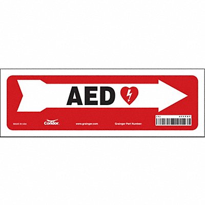 CONDOR 471T97 Safety Sign 4 in x 12 in Vinyl