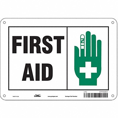 CONDOR 471U24 Safety Sign 7 in x 10 in Polyethylene