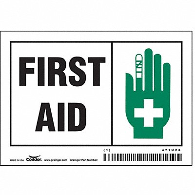CONDOR 471U26 Safety Sign 3 1/2 in x 5 in Vinyl
