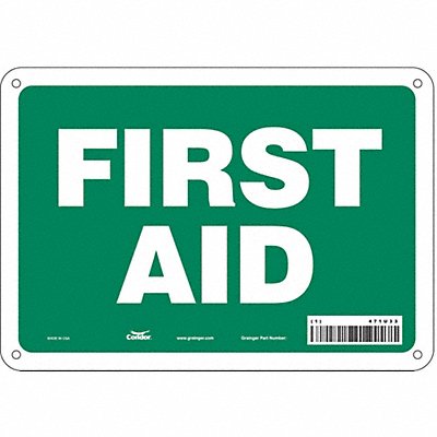 CONDOR 471U33 Safety Sign 7 in x 10 in Aluminum