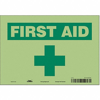 CONDOR 471U50 Safety Sign 7 in x 10 in Glow Vinyl