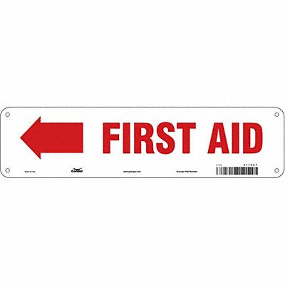 CONDOR 471U67 Safety Sign 3 1/2 in x 14 in Aluminum
