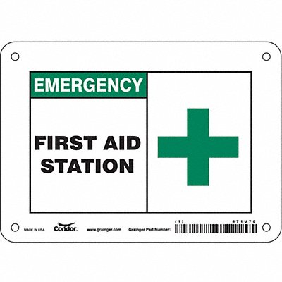 CONDOR 471U70 Safety Sign 5 in x 7 in Aluminum