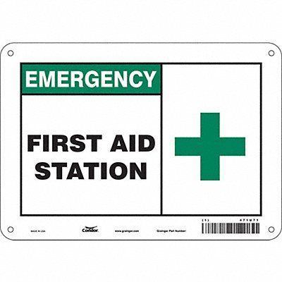 CONDOR 471U71 Safety Sign 7 in x 10 in Aluminum