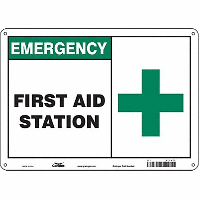 CONDOR 471U72 Safety Sign 10 in x 14 in Aluminum