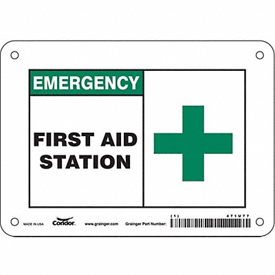 CONDOR 471U77 Safety Sign 5 in x 7 in Polyethylene