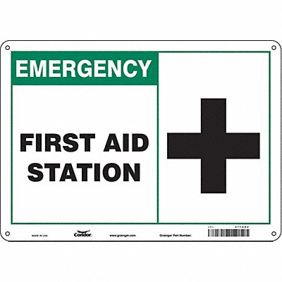 CONDOR 471U84 Safety Sign 10 in x 14 in Aluminum