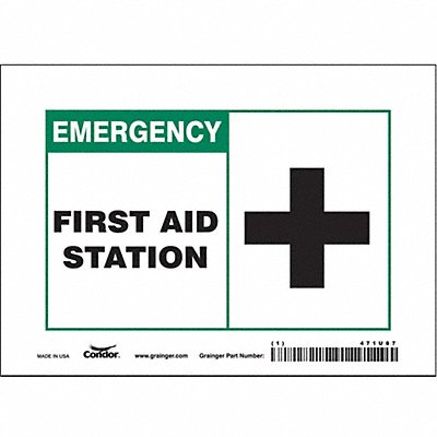 CONDOR 471U87 Safety Sign 5 in x 7 in Vinyl