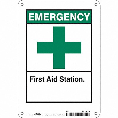 CONDOR 471U90 Safety Sign 10 in x 7 in Aluminum
