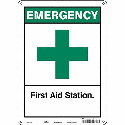 CONDOR 471U91 Safety Sign 14 in x 10 in Aluminum