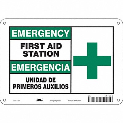 CONDOR 471V02 Safety Sign 7 in x 10 in Aluminum