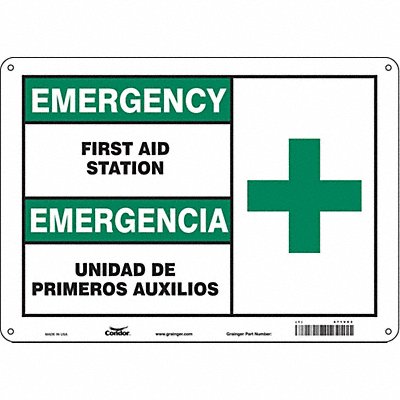CONDOR 471V03 Safety Sign 10 in x 14 in Aluminum