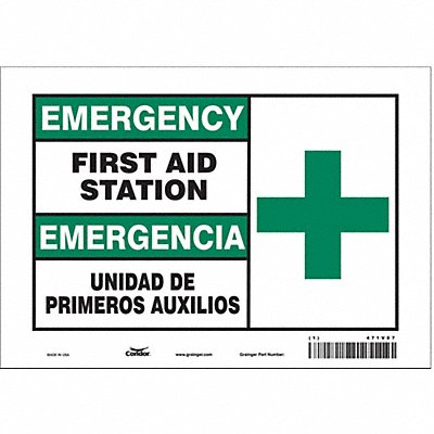 CONDOR 471V07 Safety Sign 7 in x 10 in Vinyl