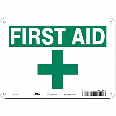 CONDOR 471V09 Safety Sign 7 in x 10 in Aluminum