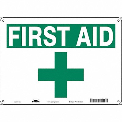 CONDOR 471V10 Safety Sign 10 in x 14 in Aluminum