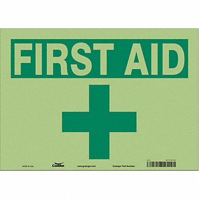 CONDOR 471V12 Safety Sign 10 in x 14 in Glow Vinyl