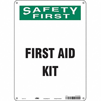 CONDOR 471V20 Safety Sign 14 in x 10 in Aluminum
