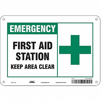 CONDOR 471V48 Safety Sign 7 in x 10 in Aluminum