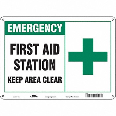 CONDOR 471V49 Safety Sign 10 in x 14 in Aluminum