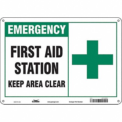 CONDOR 471V53 Safety Sign 10 in x 14 in Polyethylene