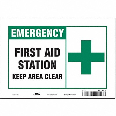 CONDOR 471V54 Safety Sign 7 in x 10 in Vinyl
