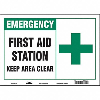 CONDOR 471V55 Safety Sign 10 in x 14 in Vinyl