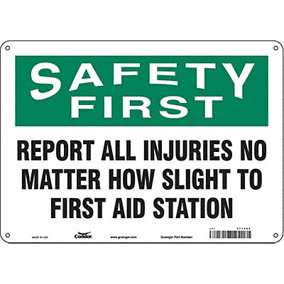 CONDOR 471V69 Safety Sign 10 in x 14 in Aluminum