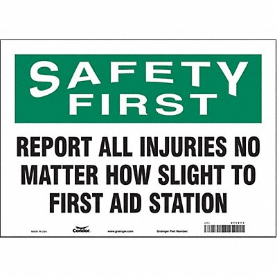 CONDOR 471V73 Safety Sign 10 in x 14 in Vinyl