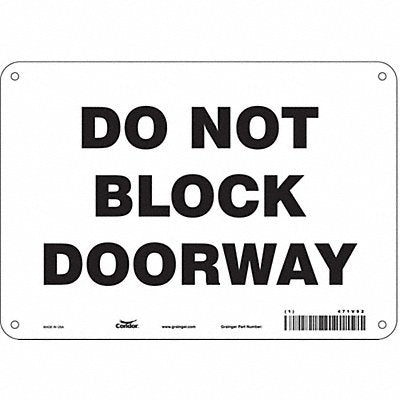 CONDOR 471V92 Safety Sign 7 in x 10 in Aluminum