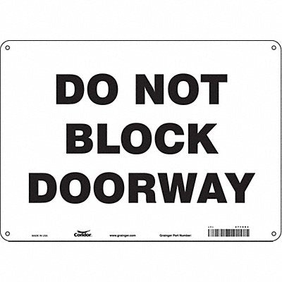 CONDOR 471V93 Safety Sign 10 in x 14 in Aluminum