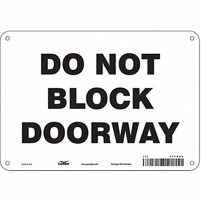 CONDOR 471V94 Safety Sign 7 in x 10 in Polyethylene