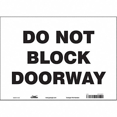 CONDOR 471V97 Safety Sign 10 in x 14 in Vinyl