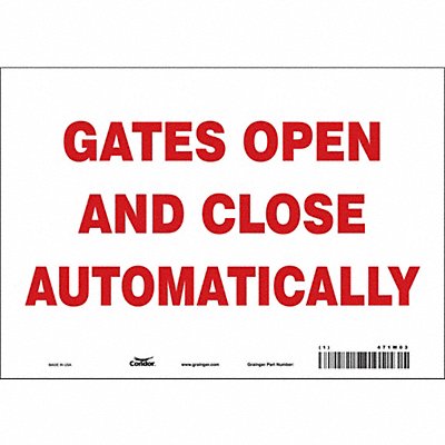 CONDOR 471W03 Safety Sign 7 in x 10 in Vinyl