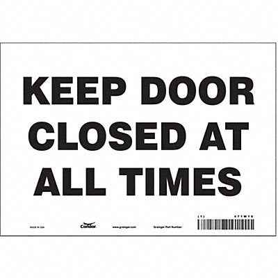 CONDOR 471W10 Safety Sign 7 in x 10 in Vinyl