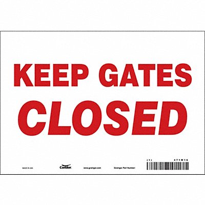 CONDOR 471W16 Safety Sign 7 in x 10 in Vinyl