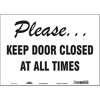 CONDOR 471W28 Safety Sign 10 in x 14 in Vinyl